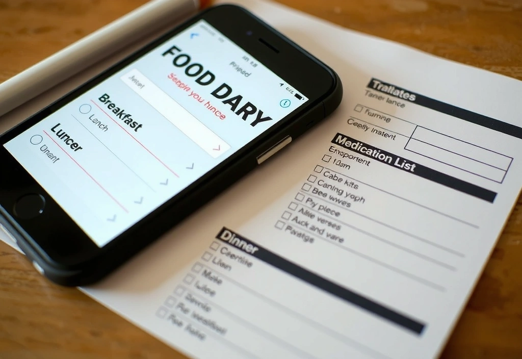 Food log and medication list